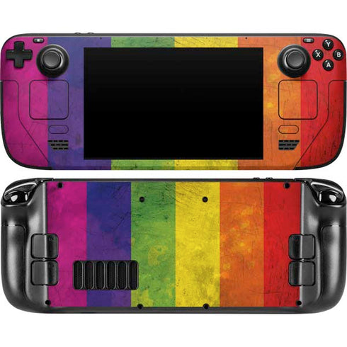 Distressed Rainbow Flag Steam Deck Handheld Gaming Computer Skin